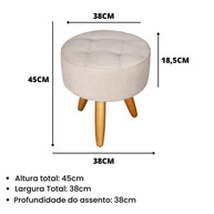 Puff Decorativo Redondo Moderno Resistente em Cinza | Conforto e Estilo para Qualquer Ambiente - imagem 3