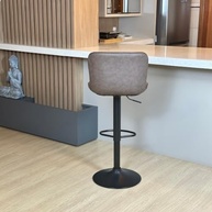 Banqueta Alta Giratória com Encosto em Couro PU - Estilo e Conforto Moderno para Cozinha - imagem 5