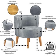 Kit 2 Poltronas Veludo Modernas para Sala de Jantar - Design Elegante e Conforto Duradouro - imagem 5