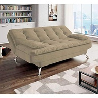 Sofá-Cama 3 Lugares Premium em Suede Velvet Bege - Conforto e Estilo para Qualquer Ambiente - imagem 5
