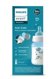 Mamadeira Anti-Cólica Philips Avent 260ml Azul Decorada Elefante - Conforto e Segurança para Bebês - imagem 4