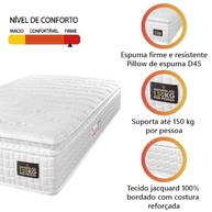 Colchão Solteiro Hellen com Pillow Top e Espuma D45 - Conforto Premium para Até 150kg - imagem 4