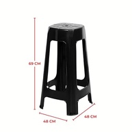 Banqueta Plástica Alta com Encosto Preto - Conforto e Estilo para Cozinha e Área de Lazer - imagem 4