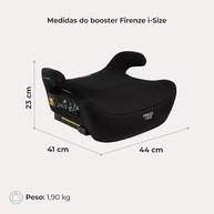 Assento de Elevação Booster Firenze i-Size Preto Infanti - Segurança e Conforto para Viagens - imagem 3