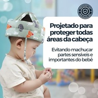 Protetor de Cabeça Bebê DUPIN: Segurança e Conforto 100% Algodão Ajustável - imagem 4