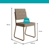 Conjunto de Sala de Jantar Charlotte com 4 Cadeiras Estofadas em Nogal - Design Moderno e Confortável - imagem 4
