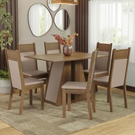 Conjunto de Sala de Jantar Beverly 6 Cadeiras com Mesa de Madeira Madesa - imagem 3