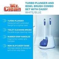Mr. Clean Conjunto de Escova e Desentupidor para Vaso Sanitário - Turbo Clean com Suporte - imagem 3