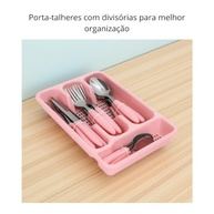 Conjunto de Talheres Rosa 25 Peças com Organizador - Jogo de Talheres Elegante e Durável - imagem 3
