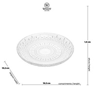 Conjunto 6 Pratos de Cristal para Sobremesa Lys 20cm Transparente Wolff - Elegância Refinada para sua Mesa - imagem 3