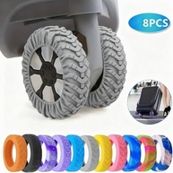 Conjunto Universal de Proteção para Rodas de Mala: 8 Capas de Silicone Antirruído e Absorção de Choque (Cinza) - imagem 4