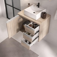 Conjunto Prisma 60cm com Vidro - Design Moderno em Madeira e Acabamento em Alumínio - imagem 4