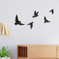 Conjunto Decorativo de Pássaros em MDF Preto - Design Moderno para Quarto, Sala e Escritório - imagem 5