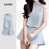 Conjunto Elegante com Shorts Babados Lovito L120LD1251 - imagem 1