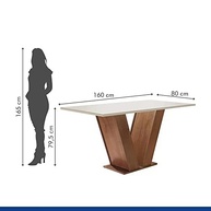 Conjunto Sala de Jantar com Mesa de Vidro e 6 Cadeiras - Design Moderno Espanha Espresso Móveis - imagem 3