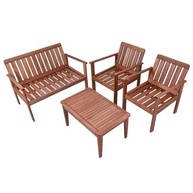 Conjunto para Jardim com Sofá e Poltronas em Madeira Maciça - Estilo e Conforto ao Ar Livre - imagem 1