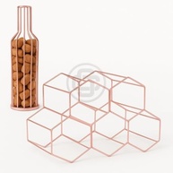 Conjunto Adega Aramada Mesa Rose Gold com Porta Rolhas Decorativo Moderno - imagem 4