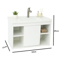 Conjunto Gabinete Cuba E Espelheira Para Banheiro Completo Com Nichos Porta Espelho Branco Moderno - imagem 3