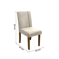 Conjunto de Mesa de Jantar Atenas com 4 Cadeiras Padua - Design Moderno em Carvalho e Bege | Dobuê - imagem 5