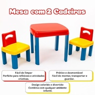 Mesa Didática Infantil com Cadeiras - Conjunto Educativo Colorido para Aprendizado Lúdico - imagem 4