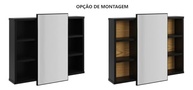 Conjunto Gabinete Cuba E Espelheira Para Banheiro Completo Preto/Ripado - imagem 3