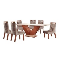 Conjunto de Sala de Jantar Safira + Atena - Mesa com Tampo de Vidro e 6 Cadeiras Modernas - imagem 3