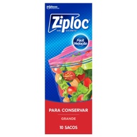 Ziploc Saco Hermético Grande - 10 Unidades | Conservação e Organização na Geladeira - imagem 1