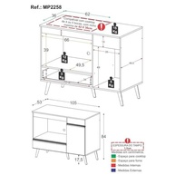 Balcão para Cooktop e Forno 105cm com 1 Porta e 1 Gaveta Veneza Multimóveis - Design Moderno e Funcionalidade - imagem 5