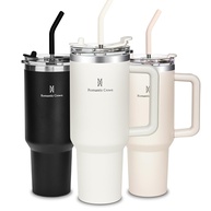 Romantic Crown Copo Térmico 1,18L com Canudo - Aço Inox 304, Tampa Herética e Alça para Viagem - imagem 1