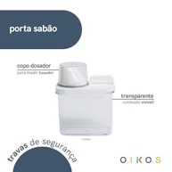 Oikos Porta Sabão em Pó 1,1L com Copo Dosador e Trava - Segurança e Praticidade na Sua Rotina - imagem 5