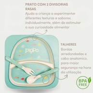 Kit Alimentação Fibra de Bambu - Prato, Bowl, Talheres e Copos Seguros para Bebês | Pippo Fundo do Mar - imagem 4