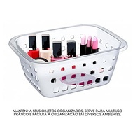 Conjunto com 4 Cestos Plástico Organizador 1,4L - Cor Cristal | Linha Log - imagem 4