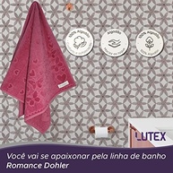 Jogo de Banho 4 Peças Romance Dohler Aveludado 100% Algodão com Estampa Coração e Borboleta - Rosa - imagem 5