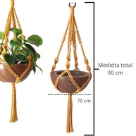 Suporte de Corda Macramê 70cm Mostarda - Decore com Estilo e Natureza - imagem 5