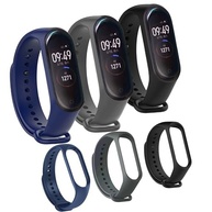 Kit 3 Pulseiras para MI Band 3 e 4 Cores Preto Azul e Cinza Silicone Bracelete Com Pino Resistente Prova DÁgua - imagem 2