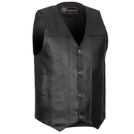 Colete masculino de couro para motociclista com bolso CCW, colete de couro premium preto para andar de motocicleta em todos os climas - imagem 2