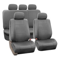 Jogo de Capas de Banco Automotivo Universal em Couro Cinza - Proteção e Estilo para Seu Carro - imagem 2