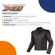 Jaqueta Masculina Impermeável Proteção Couro X11 Next Gen - imagem 4