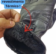 Luva de Couro Premium para Motoqueiro: Proteção Térmica Contra Frio Intenso - imagem 5