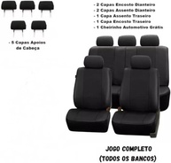 Jogo de Capas de Banco Automotivo Universal em Couro Courvin Preto - Proteção e Estilo - imagem 3