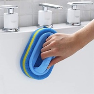 Esponja Mágica Azul - Cabo Ergonômico para Limpeza Profunda de Banheira, Azulejo e Cozinha - imagem 4