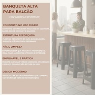 Banqueta Plástica Alta com Encosto Preto - Conforto e Estilo para Cozinha e Área de Lazer - imagem 5
