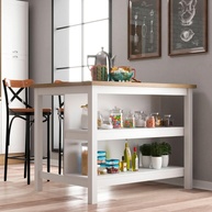 Ilha de Cozinha Ditália com 2 Prateleiras – Organize com Estilo e Funcionalidade - imagem 1