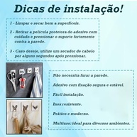Kit 4 Ganchos Inox Adesivo Reforçado - Multiuso para Banheiro, Quarto e Cozinha - imagem 3