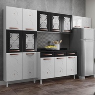 Cozinha Completa Mirage New 14 Portas 2 Gavetas 5 Vidros Telasul Preto - Design Moderno e Resistente - imagem 1