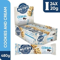 Nutry Barra De Cereais Cookies & Cream 20G - Display Com 24 Unidades - Com 3 Cereais E Cookies - imagem 2