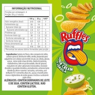 Salgadinho a Base De Batata Sour Cream e Cebola Ruffles Tira Onda Elma Chips Tubo 100G - imagem 2