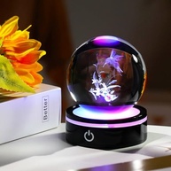 Estatueta de Beija-Flor 3D em Cristal K9 com Base LED Colorida - Decoração Moderna e Iluminação Ambiente - imagem 4