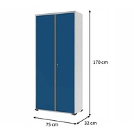 Armário Elite Aço Cinza Cristal/Azul – Organização Moderna e Resistente - imagem 4