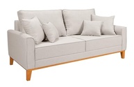 Sofá Living Beny 3 Lugares em Linho Cru com Base de Madeira | Conforto e Estilo para sua Sala - imagem 4